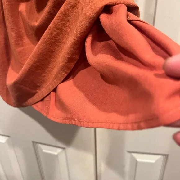 J Marie brand embroidered burnt orange and white blouse - Picture 8 of 9